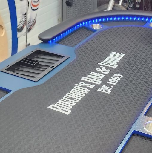 Custom table build by Platinum Poker Tables