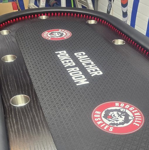 Custom table build by Platinum Poker Tables